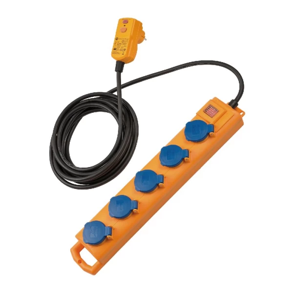  Πολύπριζο 5 θέσεων με βυσμα RCD 1159900805 SL 554 DE FI 5m H07RN-F 3G1.5 BRENNENSTUHL (Pr
