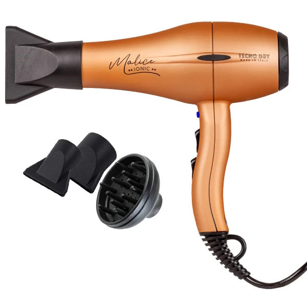 Malice Ionic Rose Gold 2000 Line Επαγγελματικό Πιστολάκι Μαλλιών Με 2 Στόμια & Φυσούνα 220