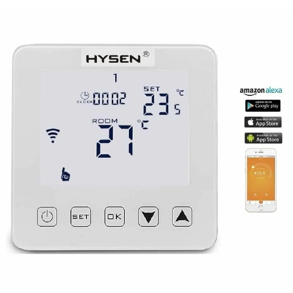  Hysen Hysen HY08-1 Ψηφιακός Θερμοστάτης Χώρου Smart με Οθόνη Αφής και Wi-Fi Λευκός (Previ