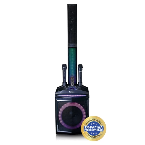 PA-220BK Party Σύστημα Karaoke Με Bluetooth. Aποσπώμενη Μπάρα Led & 2 Ασύρματα Μικρόφωνα Μ