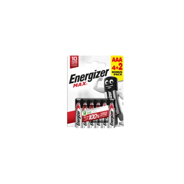 Αλκαλικές μπαταρίες AAA-LR03 MAX F016604 ENERGIZER BP6 4+2 (Preview 1)