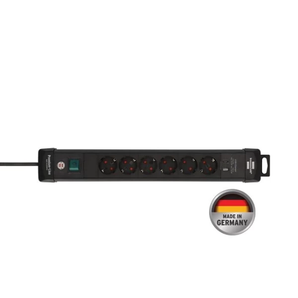 Πολύπριζο 6 θέσεων USB C 30W USB A 18W Premium Line 1391010610 BRENNENSTUHL με διακόπτη κα