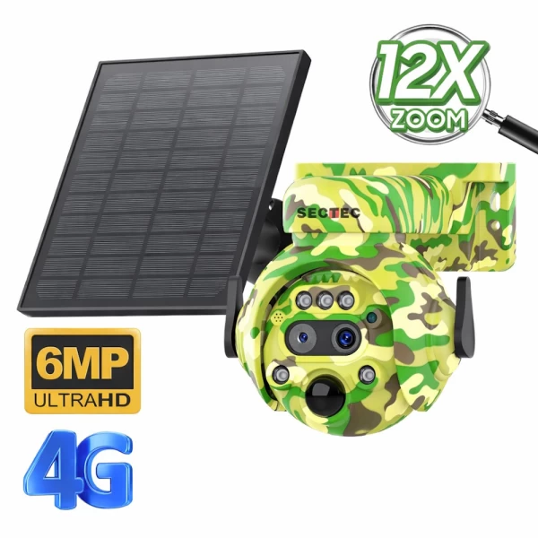  Sectec ST-515 Διπλη Κάμερα Κυνηγιού  4G με 12x Ζουμ, Bluetooth και Πάνελ 3W (6MP/Bluetoot