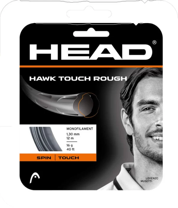 HAWK TOUCH ROUGH 1.25mm/12m BLACK ΧΟΡΔΗ TENNIS HEAD