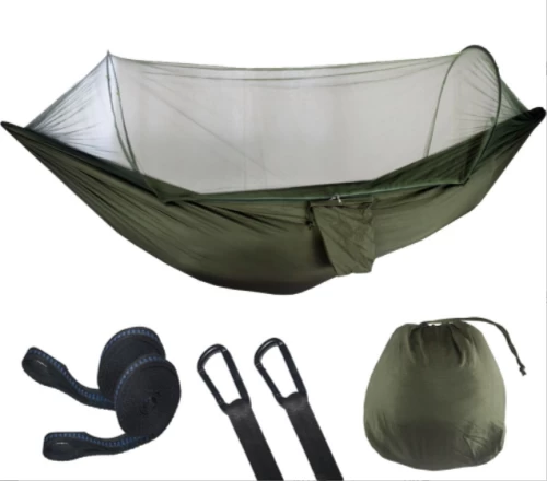  Kepeak Αιώρα Διπλή με Κουνουπιέρα Αυτόματη 290x140cm - Xακί CHAMMS002