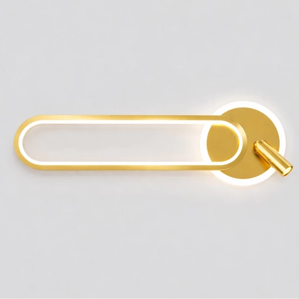 VenCore Velion Gold 6093-20076 - Μοντέρνο Επιτοίχιο Φωτιστικό Απλίκα LED 12W Χρυσό Αλουμίν