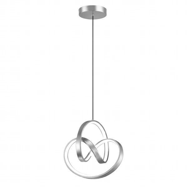 VenCore Loop Silver 6089-20008 - Μοντέρνο Κρεμαστό Φωτιστικό Οροφής LED 18W Ασημί Αλουμίνι
