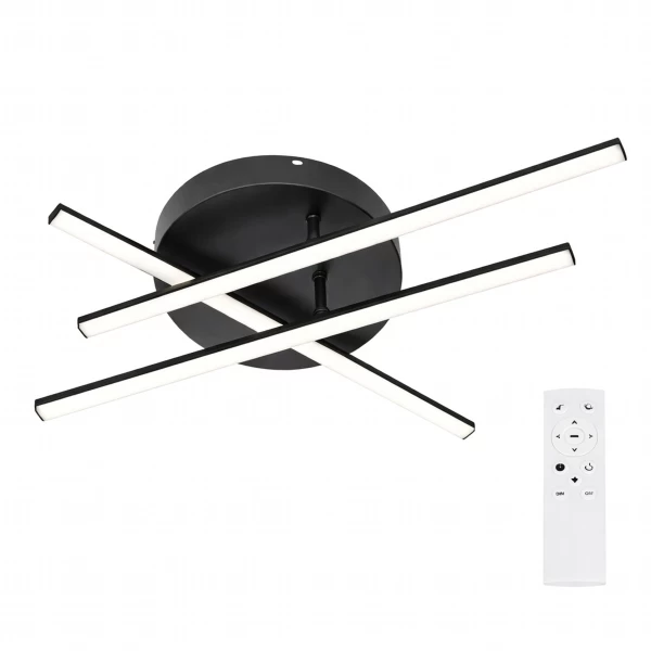 VenCore AxisX Black 7741-20017 - Μοντέρνο Φωτιστικό Οροφής Πλαφονιέρα LED 45W Μαύρο Αλουμί