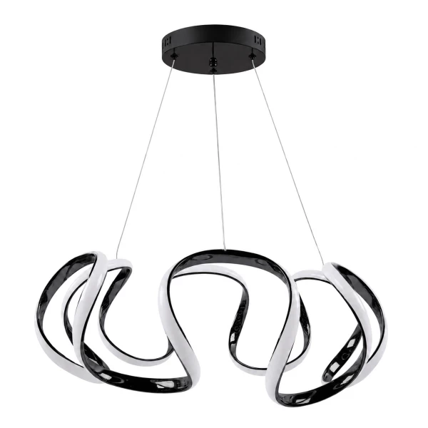 VenCore Nuvia Black 7741-20031 - Μοντέρνο Κρεμαστό Φωτιστικό Οροφής LED 45W Μαύρο Αλουμίνι