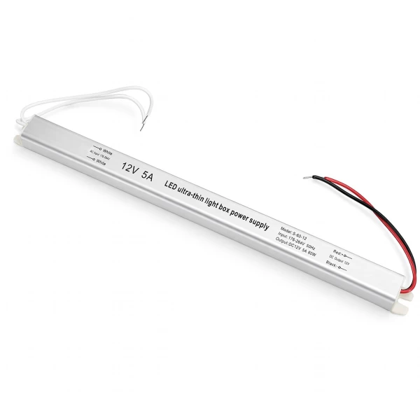 VenCore 6614-50005 - Aluminium Ultra Slim Power Supply 60W 12V 5A - Τροφοδοτικό Αλουμινίου