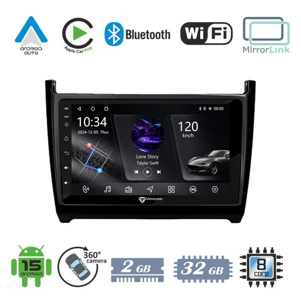 VenCore 3236-10005-0069B - Οθόνη Multimedia Android 15 9 PX5S Octa-Core 2GB/32GB IPS με Πρ
