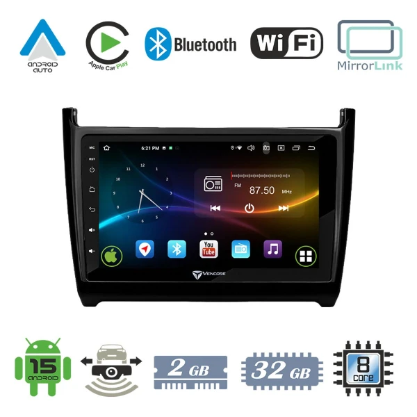 VenCore 3236-10007-0069B - Οθόνη Multimedia Android 15 9 9109A MTK6762 Octa-Core 2GB/32GB 