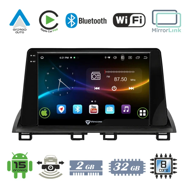 VenCore 3236-10007-0138B - Οθόνη Multimedia Android 15 9 9109A MTK6762 Octa-Core 2GB/32GB 