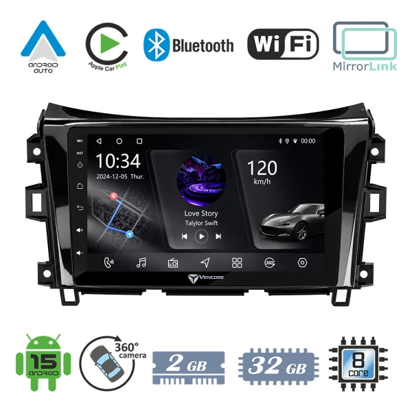 VenCore 3236-10005-0340B - Οθόνη Multimedia Android 15 9 PX5S Octa-Core 2GB/32GB IPS με Πρ