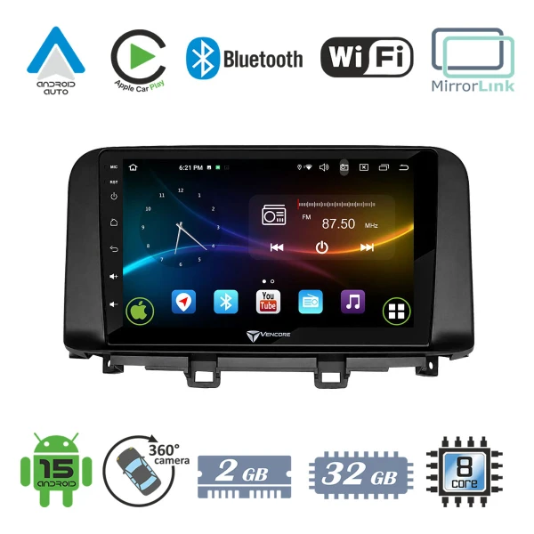 VenCore 3236-10008-0342B - Οθόνη Multimedia Android 15 10.1 9109A MTK6762 Octa-Core 2GB/32