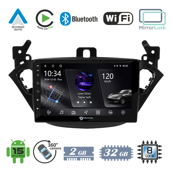 VenCore 3236-10005-0425B1 - Οθόνη Multimedia Android 15 9 PX5S Octa-Core 2GB/32GB IPS με Π