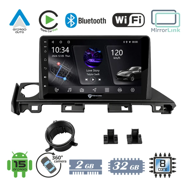 VenCore 3236-10005-0448B - Οθόνη Multimedia Android 15 9 PX5S Octa-Core 2GB/32GB IPS με Πρ