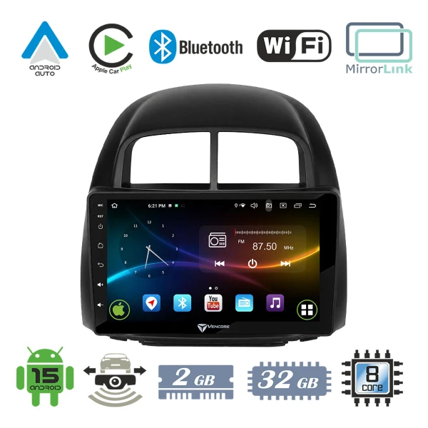 VenCore 3236-10008-0527B - Οθόνη Multimedia Android 15 10.1 9109A MTK6762 Octa-Core 2GB/32