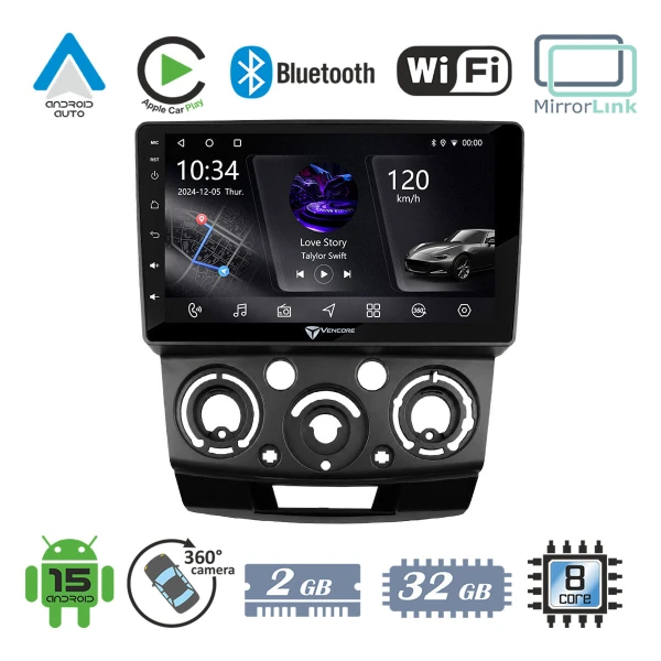 VenCore 3236-10005-0687B1 - Οθόνη Multimedia Android 15 9 PX5S Octa-Core 2GB/32GB IPS με Π