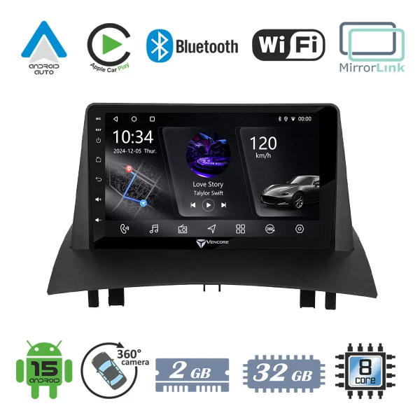 VenCore 3236-10005-0717B - Οθόνη Multimedia Android 15 9 PX5S Octa-Core 2GB/32GB IPS με Πρ