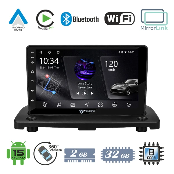 VenCore 3236-10006-0801B - Οθόνη Multimedia Android 15 10.1 PX5S Octa-Core 2GB/32GB IPS με