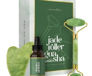 Eco Masters Jade Facial Roller με Gua Sha Tool & Serum