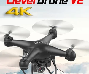 CleverDrone V2  Drone με Κάμερα 4K Περιστρεφόμενη  Έως 40 Λεπτά Πτήσης  Χειριστήριο  WIFI  Έλεγχος & Καταγραφή στο Κινητό  Βίντεο  Φώτο  2 Μπαταρίες  ΟΕΜ