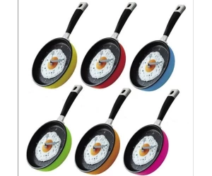 Διακοσμητικό ρολόι τοίχου κουζίνας - Τηγάνι με ομελέτα - σε διάφορα χρώματα OEM