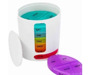 Organizer φαρμάκων εβδομαδιαίας - Ημερήσιας ταξινόμησης με χρωματιστές θήκες OEM