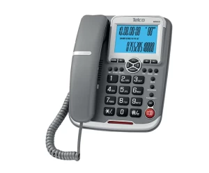 Ενσύρματο τηλέφωνο επιτραπέζιο Telco με αναγνώριση κλήσης ανοιχτή συνομιλία και 10 μνήμες και φωτιζόμενη οθόνη + 16 μελωδίες κλήσεων 