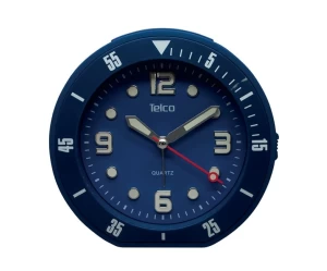 Επιτραπέζιο Αθόρυβο Ρολόι με Rubber Φινίρισμα μπλε Telco Mod 2809