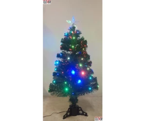 Χριστουγεννιάτικο δέντρο αυτοφωτιζόμενο ύψους 60cm με πολύχρωμα λαμπάκια led και οπτικές ίνες OEM