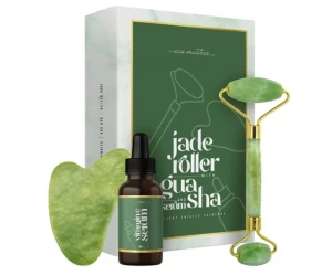 Eco Masters Jade Facial Roller με Gua Sha Tool & Serum