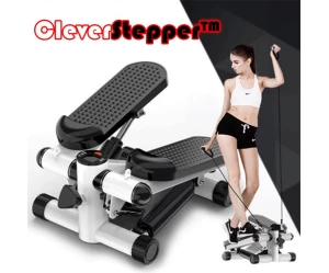 Clever Stepper- Έξυπνο Stepper Γυμναστικής με Λάστιχα για FULL BODY ʼσκηση  Φορητό με Οθόνη ενδείξεων χρόνου, μετρήσης βημάτων, καύσεις θερμίδων  Ρυθμιζόμενη αντίσταση