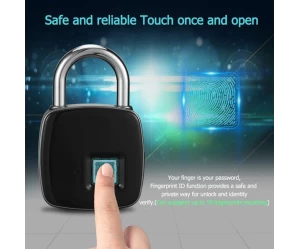 Αδιάβροχο ηλεκτρονικό λουκέτο πέταλο αφής με δαχτυλικό αποτύπωμα - Keyless USB Touch Padlock Fingerprint Unlock με ανθεκτικό περίβλημα για πόρτες - μηχανές - ποδήλατα - αυτοκίνητα - αποσκευές κ.λ.π. OEM