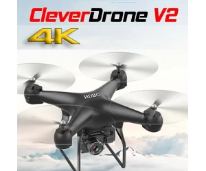 CleverDrone V2  Drone με Κάμερα 4K Περιστρεφόμενη  Έως 40 Λεπτά Πτήσης  Χειριστήριο  WIFI  Έλεγχος & Καταγραφή στο Κινητό  Βίντεο  Φώτο  2 Μπαταρίες  ΟΕΜ