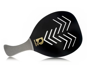 Ρακέτα Παραλίας RACQUET Μαύρη με Τρύπες Βέλη και Γκρί Λοξή λαβή