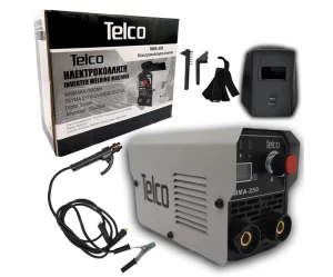 Επαγγελματική Ηλεκτροκόλληση Inverter Telco  MMA 250 με Ρυθμιζόμενο Ρεύμα Συγκόλλησης 20  250 A + Θερμική Προστασία  Ανεμιστήρα  Υποδοχή για έως 2,5 Ηλεκτρόδιο  4 χιλιοστά έλασμα συνεχόμενη ραφή 