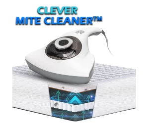 Clever Mite Cleaner  Ηλεκτρικό Σκουπάκι για Ακάρεα, μικροοργανισμούς, μικρόβια κτλ  Λάμπα UV  Εξαερισμός για αφύγρανση επιφάνειας  Φίλτρο HEPA  Ισχύς 300w  Kαλώδιο 4m  Aσφάλεια και σχεδιασμός προστασίας ελέγχου τριών σημείων  Λειτουργία μικρο-δον