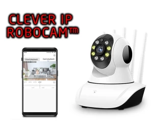 Clever IP Robocam  Ip WiFi κάμερα ρομποτική περιστρεφόμενη 360°  HD ανάλυση 960p  2MP φακό με αισθητήρα 1/4 CMOS  Ανίχνευση κίνησης  ONVIF  Ειδοποιήσεις alarm στο κινητό  Live παρακολούθηση στο κινητό ή τον Η/Υ  Υπέρυθρα LED/Νυχτερινή λήψη  Μικρ