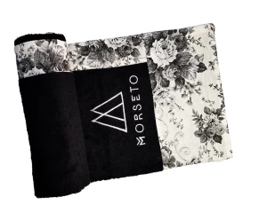 Πετσέτα Θαλάσσης MORSETO Luxury Black Floral 145 x 80cm