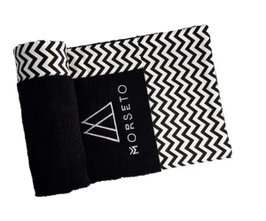 Πετσέτα Θαλάσσης MORSETO Luxury Black Geometric 145 x 80cm