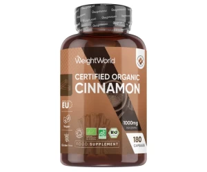 Συμπλήρωμα διατροφής Οργανική Κανέλα WeightWorld 1000mg 180 caps