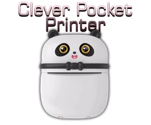 Clever Pocket Printer  Mini ασπρόμαυρος φορητός εκτυπωτής  Θερμική ασπρόμαυρη εκτύπωση χωρίς μελάνι  200DPI  1000 mAh Μπαταρία λιθίου  Φόρτιση με καλώδιο MicroUSB  Χαρτί εκτύπωσης: 57X30mm ΜΑΥΡΟ