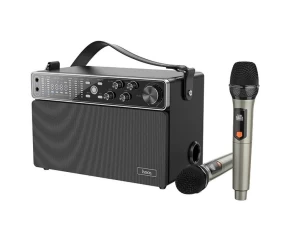 Φορητό Ηχείο Wireless Karaoke BT v5.0 60W 4000mAh Micro-SD 3.5mm και Δύο Ασύρματα Μικρόφωνα