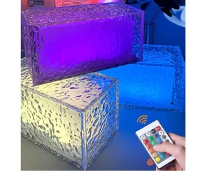 Ατμοσφαιρικό τηλεχειριζόμενο επιτραπέζιο/επίτοιχο φωτιστικό με εναλλαγή χρωμάτων ice brick
