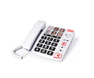  Ενσυρματο τηλέφωνο για ηλικιωμένους με ανοιχτή ακρόαση SWISSVOICE XTRA 1110U λευκό