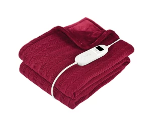 Πλεκτή θερμαινόμενη ηλεκτρική κουβέρτα, 160 x 120cm, σε κόκκινο χρώμα, 160W LIFE VILLA RUBY DOUBLE