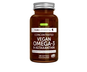 Vegan Ωμέγα -3 DHA EPA 600mg & Ασταξανθίνη Pure & Essential 180caps Igennus