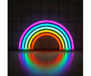 Διακοσμητικό Neon LED Φωτιστικό Ουράνιο Τόξο Πολύχρωμο Decoration Lamp Raibow 28x14 cm 